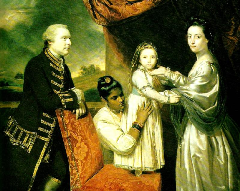 Sir Joshua Reynolds george clive with his family and an indian maidservant oil painting image